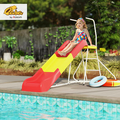 6Ft Slide for Kids, Metal Freestanding Playground Equipment with Climbing Ladder