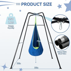 Heavy Duty Sensory Swing Set with Stand for Kids – Indoor/Outdoor Use