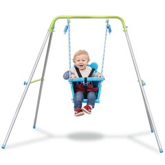 Baby Toddler Swing Heavy Duty with Safety Harness Blue