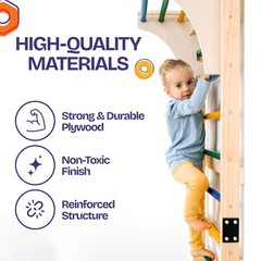 Swedish Ladder with Convertible Play Table | Montessori Climbing Set for , In…