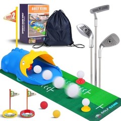 Toddler Golf Set with Bag, 3-8 Kids Set with Automatic Ball Return, Mat, LED…