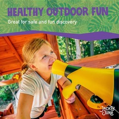Green Megaphone for Outdoor Playsets, Wooden Jungle Gyms, and Residential Pla…