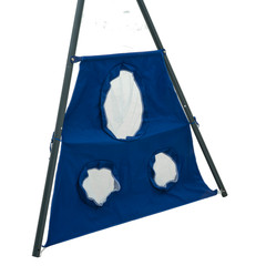 Outdoor Swing Set 6 Functions w/ Net, Slide, Glider Ages 3+ 440lb