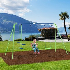 Children’s Playground Set Adjustable Ropes with Metal Frame for Stability