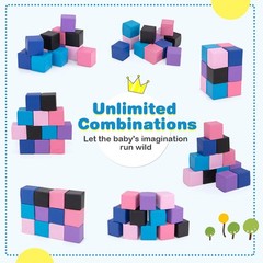 12 PCS Foam Building Blocks 5.5″ x 5.5″ Colorful Climbing Foam Soft Cubes