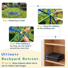 10FT Climbing Dome Hammock Only, Reinforced PE Mesh Climber Accessories for