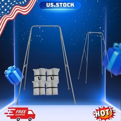 Foldable Kids Swing Stand with Sandbags Heavy Duty Indoor Outdoor Grey