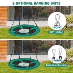 40″ Outdoor Garden Round Saucer Tree Swing Children Adjustable Ropes w/Hanging
