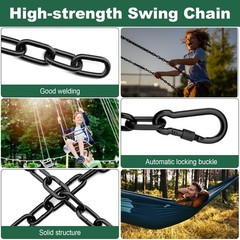 20 Inch Heavy Duty Swing Chain Kit with Automatic Locking Buckles, Galvanized…