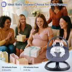 VaVaSoo 2-in-1 Baby Swing/Toddler Chair, 66lb, 3 Motions, 8 Sounds, Remote
