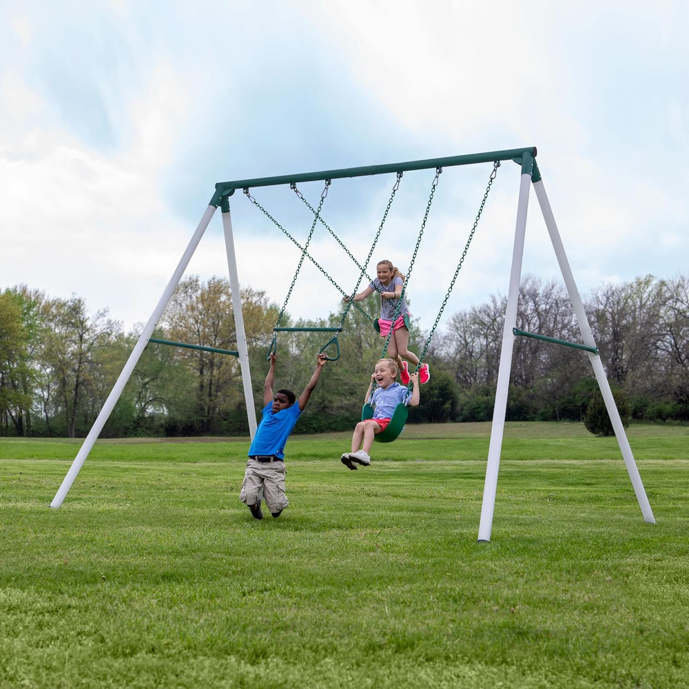 Backyard Discovery Big Brutus Galvanized Steel Swing Set Kit with Classic A-F…