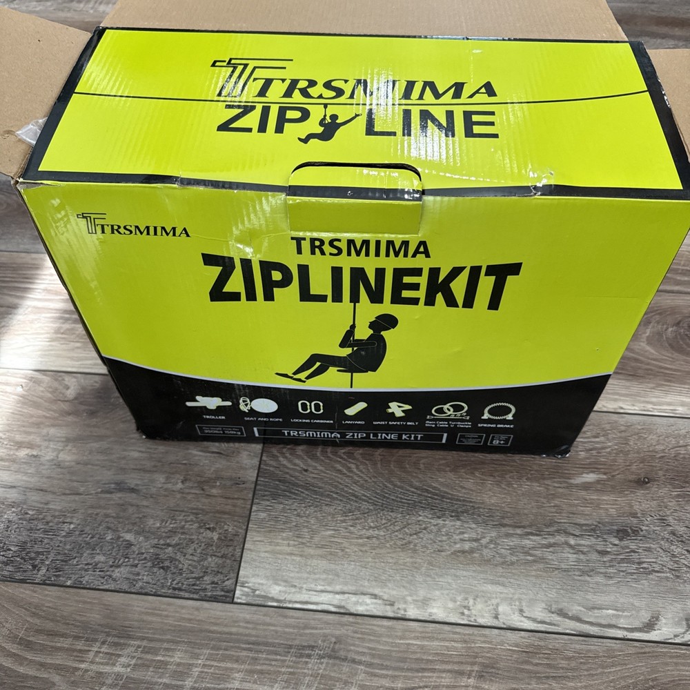 76ft Zip Line Trolley with Spring Brake System (incomplete Set/ Missing Parts).