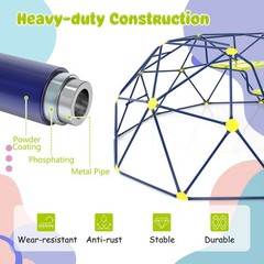 13.3 FT Climbing Dome Geometric Dome Climber with Extended Wavy Slide