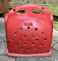 Vintage Early 1900’s Red Metal Gametime Swing Seat w/ Original Chains and Hooks