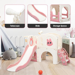 8-In-1 Toddler Slide and Climber Playset, Kids Slide Playground with Stairs, Tun