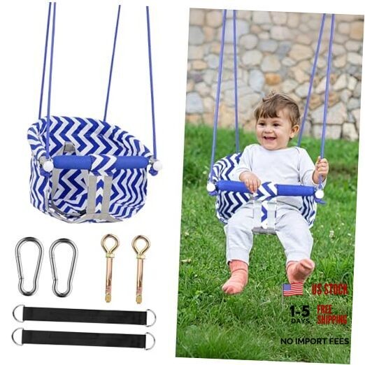 Comfy Toddler Swing Seat, Heavy-Duty Baby Swing with Adjustable Rope & Safety