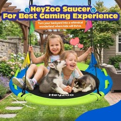 43-Inch Saucer Swing for Kids & Adults – Vibrant Multi-Color Design