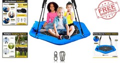 Family-Friendly Saucer Swing – 700 lbs Max Weight – Easy Install Outdoor/Indoor