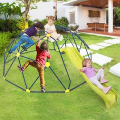 13.3 FT Climbing Dome Geometric Dome Climber with Extended Wavy Slide