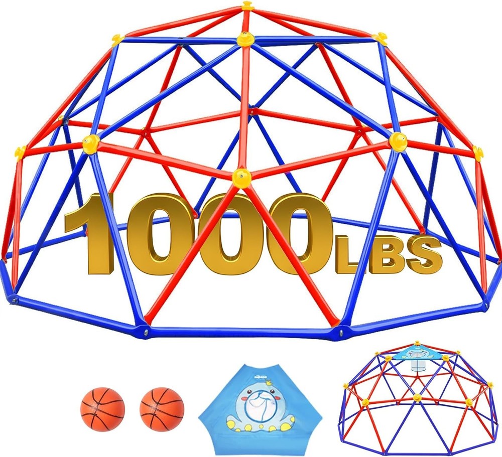 10FT Climbing Dome, Outdoor Jungle Gym for Kids with Climbing Grip – Geometric D
