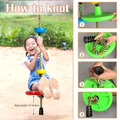 Tree Swing for Kids Backyard Single Disc Rope Climbing Seat for Tree Indoor Red