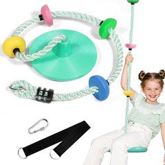 Tree Swings for Kids Outdoor Rope Swing for Tree Candy Green Disc Swing Seat