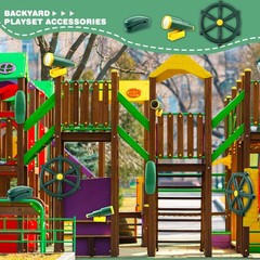 3 Pack Kids Playground Accessories Pirate Ship Steering Wheel Plastic Steerin…