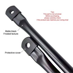 81.5cm Matte Black Replacement Metal Rods for Garden Swing Seat (2-Pack)