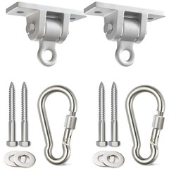 Swing Set Hardware Kit – 2 Heavy Duty Brackets, Snap Hooks
