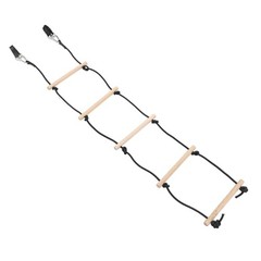 Rope Ladder 5ft 5 Steps 220lbs Bearing Wooden Kids Climbing Rope Ladder with