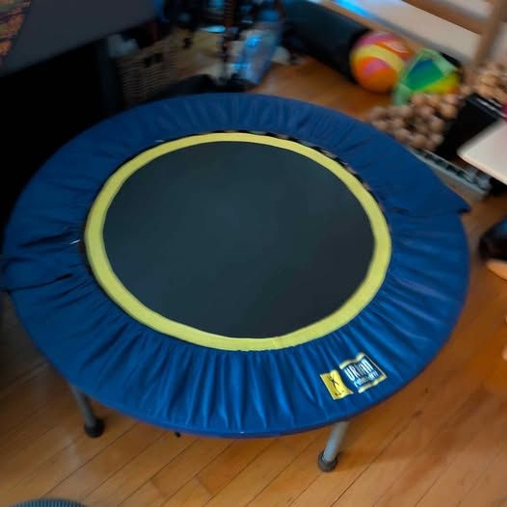 Urban Rebounding 40 inch Folding Mini Trampoline Fitness Rebounder Blue