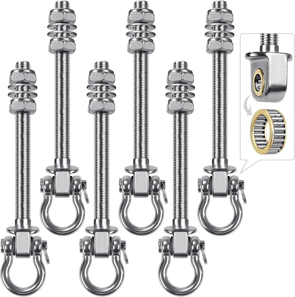 Heavy Duty Stainless Steel Swing Hangers with Bearings – Set of 6