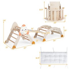 8-in-1 Climbing Toys for Toddlers with Triangle Ladder, Convertible Ramp, Indoor