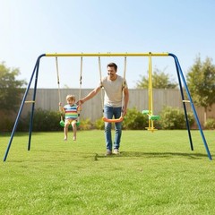 V-Shaped Frame Swing Set 250 Kg Load Capacity Children’s Swing Set Galvanized