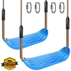 SELEWARE Blue Non-Slip Swing Seat Heavy Duty Tree Swing Rope Kit