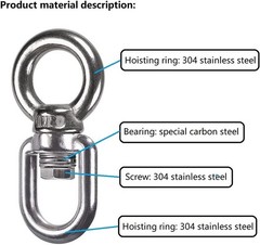 Heavy-Duty 360° Spring Swivel Bearing for Hammocks, Swings & Yoga Chairs