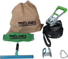 Roller Adventure Line 36 Ft. – Kids Slackline Ride Set – Ninja Course Attachment