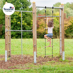 Rope Ladder for Kids Climbing Obstacle Wooden Swing Rope Ladder with 2 Hooks for