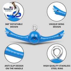 Ninja-Twister Swing Spins Set: Slackline Attachments – 360° Handle Twist-Spin Fl