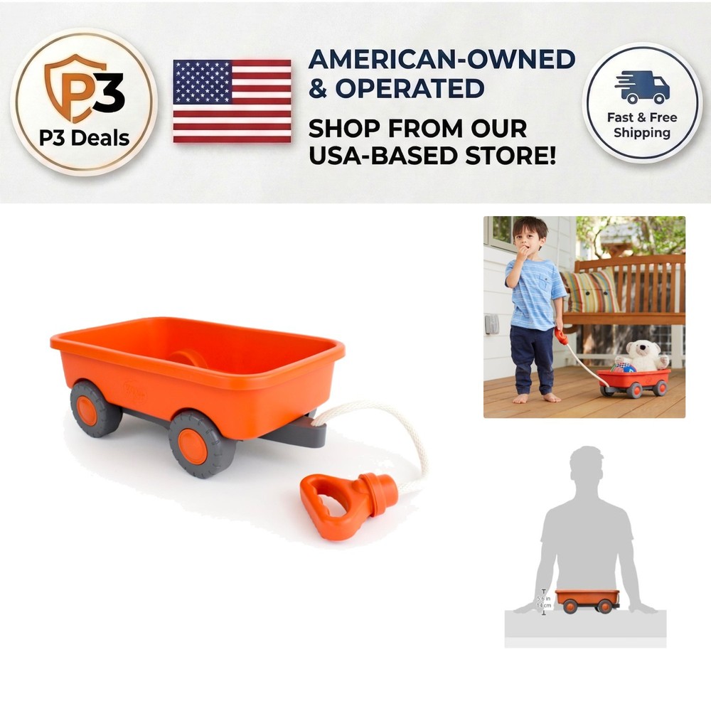 Vibrant Orange Kids Wagon – BPA-free Outdoor Toy with Ergonomic Handle