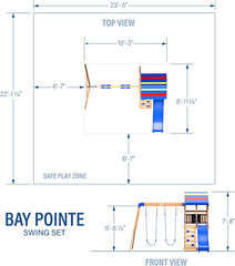 Bay Pointe All-Cedar Swing Set – Large Upper Deck, Durable Wooden Playset for Ba