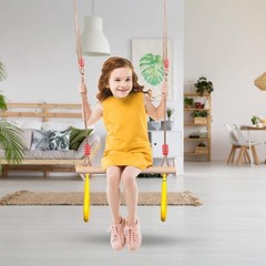 Kids Trapeze Swing Bar with Gym Rings Set