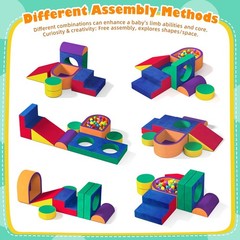 6 Pieces Toddler Climbing Toys Indoor, Crystal Velvet Foam Climbing Blocks fo…