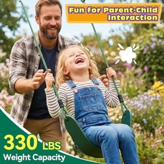 Heavy Duty Kids Swing Seat with 79″ Adjustable Rope, 330 lbs Green, 1 Pack