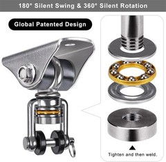 SELEWARE Anti-Squeaking Silver ( 2 Pack 360° Bearing Swing Hanger )
