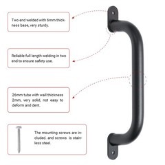 13” Black Playground Handles Safety Grab Bar Indoor & Outdoor 2pcs