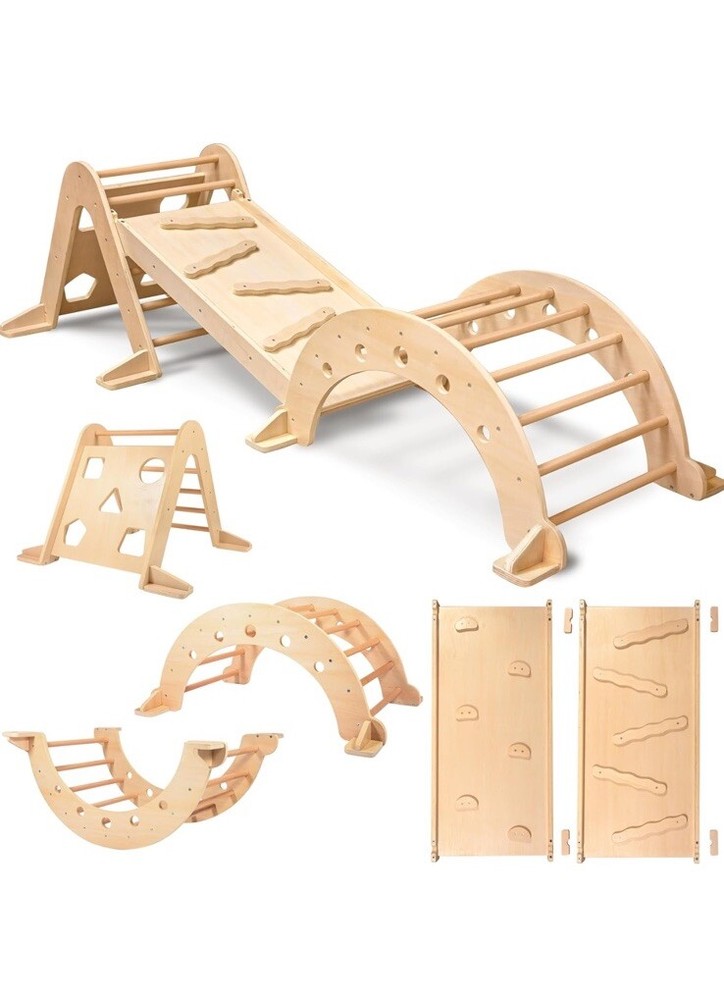 SPARK & WOW Activity Gym – 3-Piece Indoor Climber – Solid Wood – Gross Motor