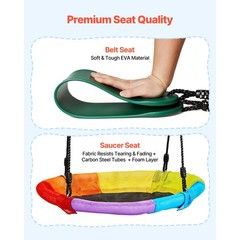 Uimoso Outdoor Swing Set with Two Seats and Sturdy A-Frame Design for Kids