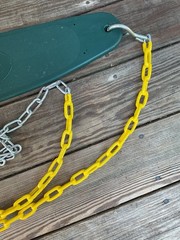 Swing-N-Slide Heavy Duty Green Swing Seat w/ Yellow & Gray Chains
