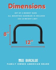 12×8 Outdoor Indoor Monkey Bars for Backyard- Set of 6, Black U Shaped Metal …